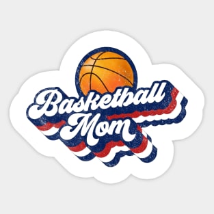 Retro Basketball Mom Red White and Blue Mothers Day Sticker